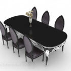 Home Black Dining Table Chair Set
