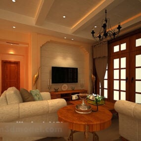 Jianou Warm Living Room Interior 3d model