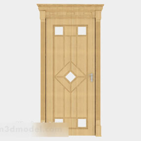 Modelo 3D da porta de madeira maciça amarela Jianou