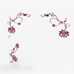 ナツメの花模様の壁紙3Dモデル