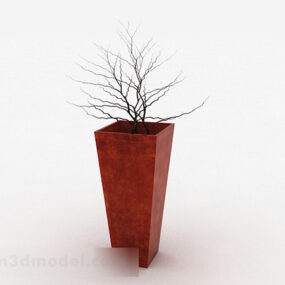 Square Indoor Potted Plant 3d model
