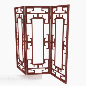 Three Sided Wooden Screen 3d model