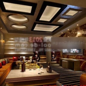 Bar Club Big Box Interior 3d model