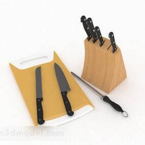 Kitchen Knife Cutting Board 3d model