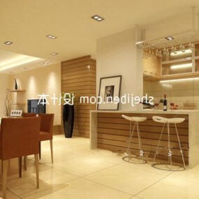 Keuken Eetkamer Bar Balie Interieur 3D-model