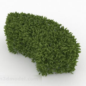 Krzew o liściach lancetowatych, żywopłot w kształcie wachlarza Model 3D