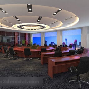 Modello 3d interno del soffitto della grande sala conferenze