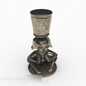 Lámpara de candelabro de metal con base de belleza modelo 3d