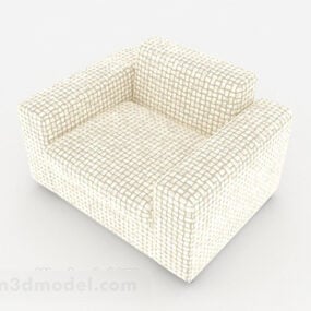 Lattice White Single Sofa 3d model