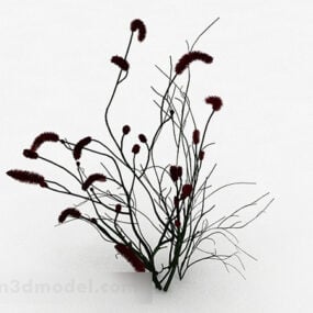 葉のないスギナ植物 3D モデル