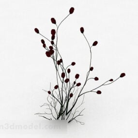 葉のない植物の花3Dモデル