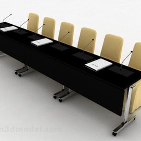 Combinação de mesa e cadeira de palestra modelo 3d
