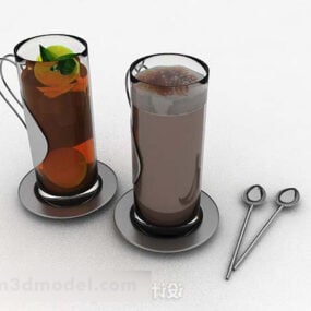 Conjunto de bebidas de vidro de chá Modelo 3d