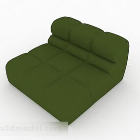 Modelo 3d de sofá individual verde em tecido