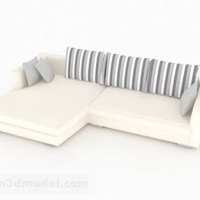 3d модель домашнього багатомісного дивана білого кольору