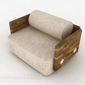 Leisure Vintage Wooden Single Sofa 3d-modell