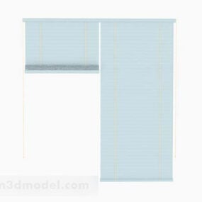 Modelo 3d de cortina de enrolar azul claro
