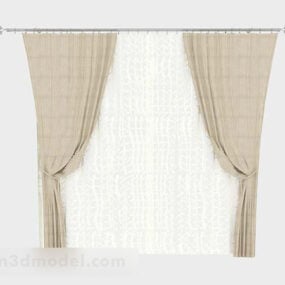 Light Brown Elegant Curtain 3d model