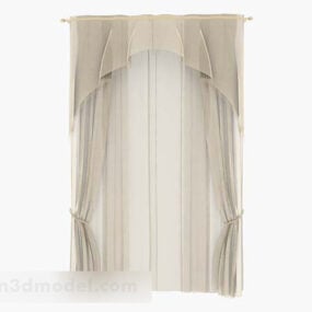 Light Brown Gauze Curtain 3d model