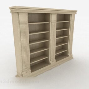 قفسه کتاب خانگی قهوه ای روشن مدل سه بعدی
