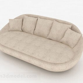 Light Brown Loveseat Sofa Decor 3d model