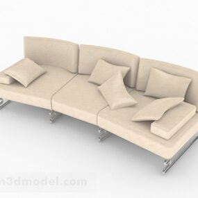 تصميم أريكة متعددة المقاعد باللون البني الفاتح نموذج ثلاثي الأبعاد