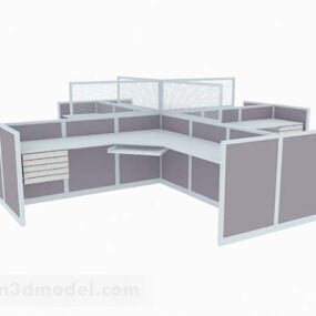 Light Brown Office Working Desk 3d model