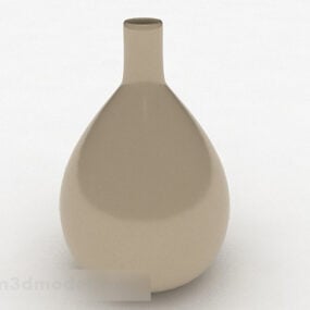 گلدان سرامیکی قابلمه ای قهوه ای روشن مدل سه بعدی