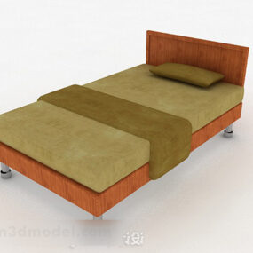 Light Brown Single Bed 3d model