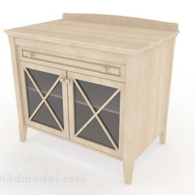 Light Brown Wooden Cabinet 3d model