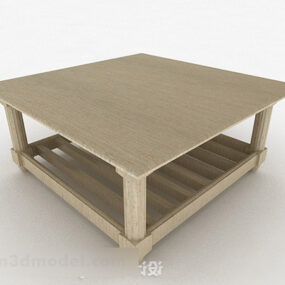Brązowy drewniany stolik kawowy V9 Model 3D