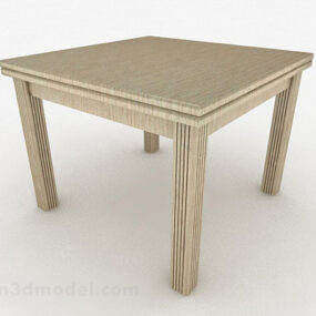 Light Brown Wooden Dining Table 3d model