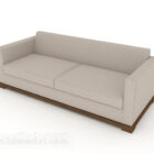 Jasnoszara minimalistyczna drewniana podwójna sofa