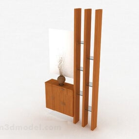 3д модель перегородки-витрины из светлого дерева