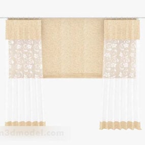 Light Yellow Lace Curtain 3d model