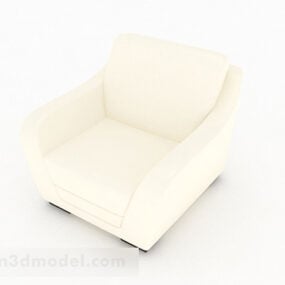 Light Yellow Minimalist Single Sofa Design 3d model