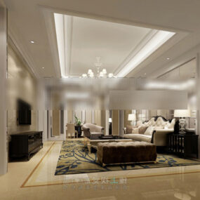 Large Living Room Design Interior 3d model