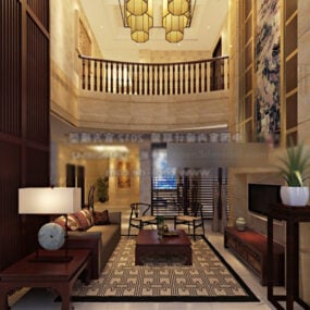 Villa Living Room European Interior 3d model
