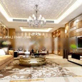 Obývací pokoj Neo klasický styl interiéru 3D model