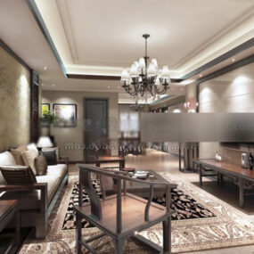 Classic Style Living Room Interior V2 3d model