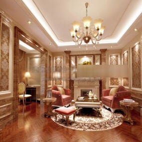 Living Room Classic Design Interior 3d model