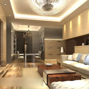 Living Room Ceiling Interior 3d model