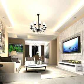 Living Room Fish Tank Interior 3d model