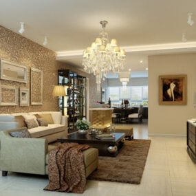 Living Room Free Interior 3d model