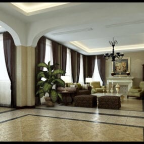 Living Room Free Interior V1 3d model