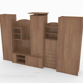 Wooden combination display locker 3d model