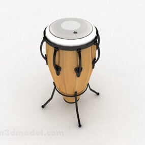 Wooden Music Tambourine Instrument 3d model