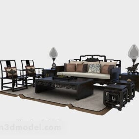 3д модель роскошного дивана в китайском стиле
