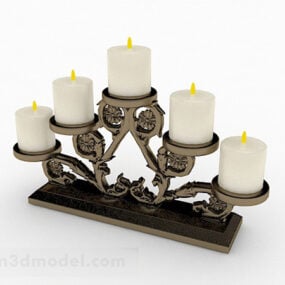 Metal Carved Candlestick Decoration 3d model