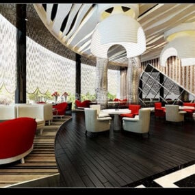 Luxury Restaurant Decoration Design Interior 3d model